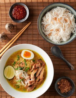  Soto Ayam: A Creamy Coconut Embrace Meets Tangy Lime Zing for an Indonesian Delight!